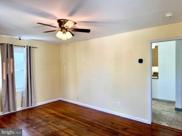 407 Pratt St, Fredericksburg, VA 22405 - empty room with a smoke detector, a ceiling fan, and wood finished floors