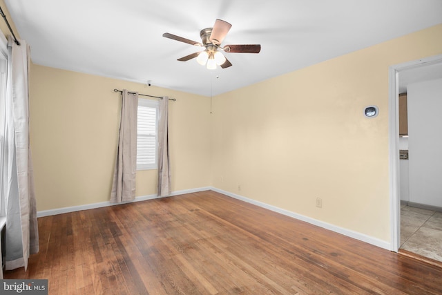 407 Pratt St, Fredericksburg, VA 22405 - empty room with ceiling fan and hardwood / wood-style floors