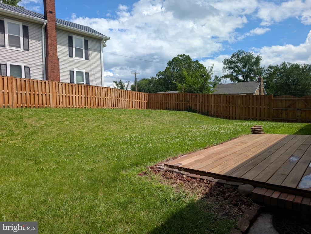 1101 Virginia Ave, Front Royal, VA 22630 - fenced backyard with a deck