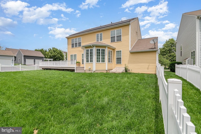22 Stone Barn Rd, Mechanicsburg, PA 17050 - back of house with a wooden deck and a fenced backyard
