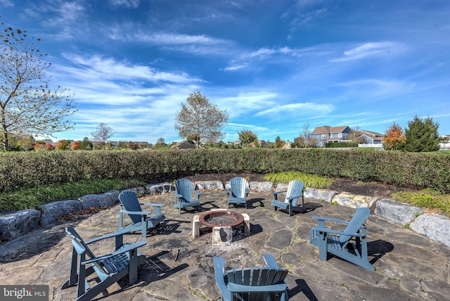 22 Stone Barn Rd, Mechanicsburg, PA 17050 - view of patio / terrace with an outdoor fire pit