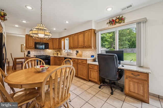 81 Argyle Ave, Blackwood, NJ 08012 - dining room with recessed lighting, light tile patterned floors, and built in study area