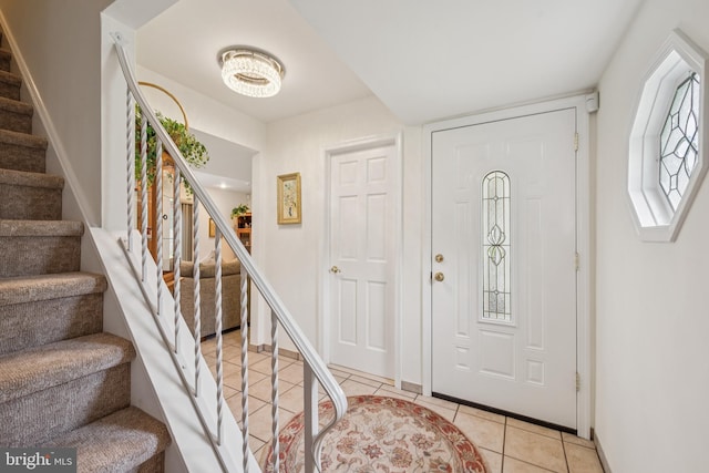 81 Argyle Ave, Blackwood, NJ 08012 - foyer entrance with light tile patterned flooring and stairs