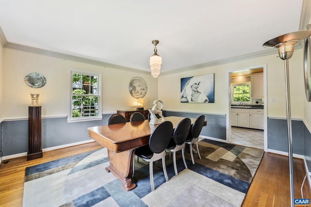 2402 Bennington Rd, Charlottesville, VA 22901 - dining space featuring healthy amount of natural light, crown molding, and wood finished floors