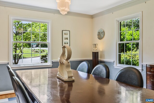 2402 Bennington Rd, Charlottesville, VA 22901 - dining space featuring crown molding