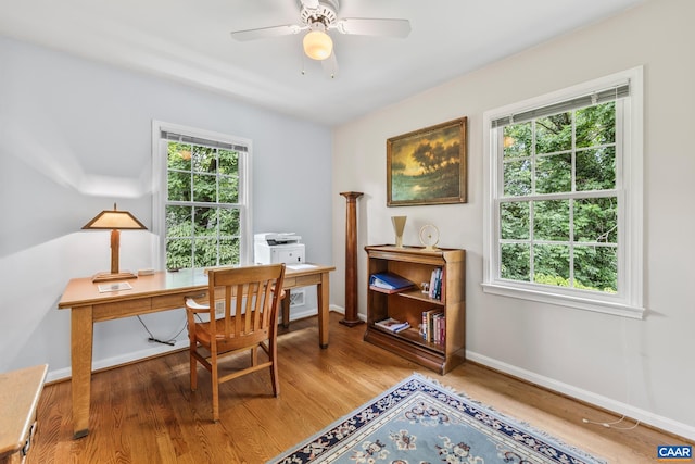 2402 Bennington Rd, Charlottesville, VA 22901 - office area with light wood-type flooring and a ceiling fan