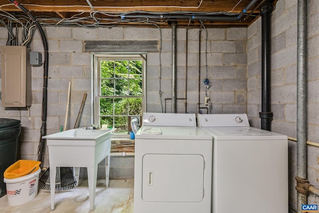 2402 Bennington Rd, Charlottesville, VA 22901 - laundry area with washer and dryer and electric panel