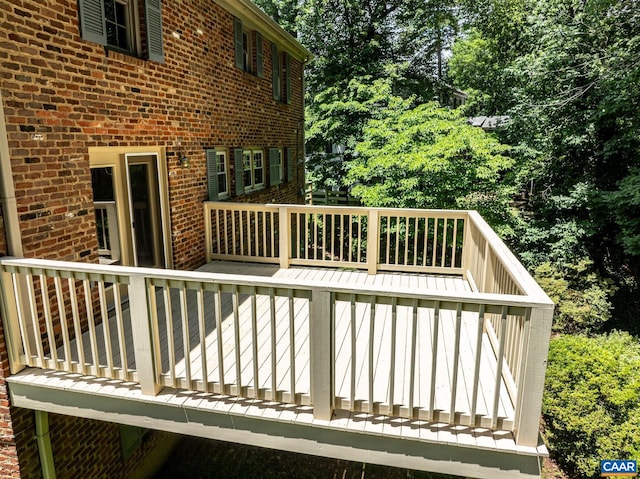2402 Bennington Rd, Charlottesville, VA 22901 - wooden terrace featuring view of wooded area