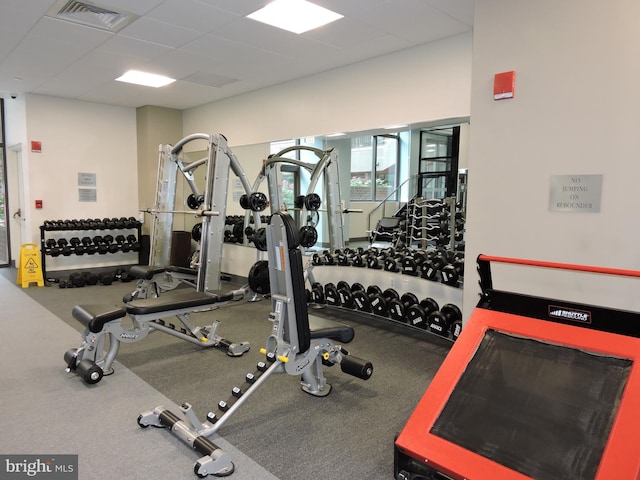1420 Locust St Unit 20Q, Philadelphia, PA 19102 - workout area with a paneled ceiling