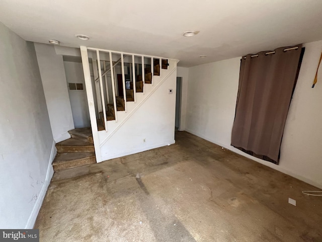 2817 Bookert Dr, Baltimore, MD 21225 - below grade area with stairway and baseboards