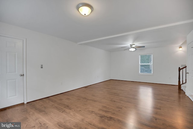40534 Miss Ettas Way, Leonardtown, MD 20650 - empty room with ceiling fan, wood finished floors, and stairway