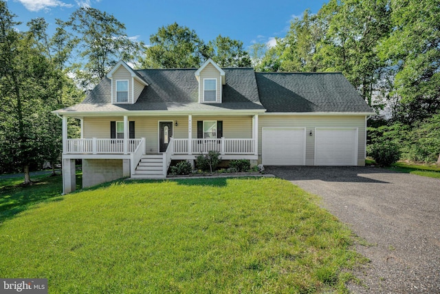 40534 Miss Ettas Way, Leonardtown, MD 20650 - new england style home with a garage, a porch, driveway, and a front yard