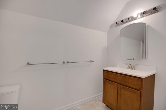 40534 Miss Ettas Way, Leonardtown, MD 20650 - bathroom featuring lofted ceiling and vanity