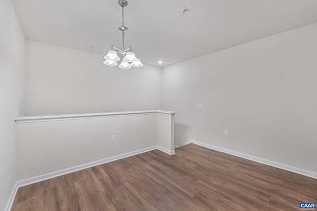 945 Dorchester Pl Unit 306, Charlottesville, VA 22911 - unfurnished room with a chandelier, wood finished floors, and recessed lighting