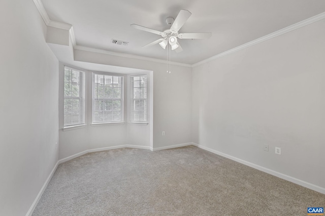 945 Dorchester Pl Unit 306, Charlottesville, VA 22911 - spare room with crown molding, ceiling fan, and carpet