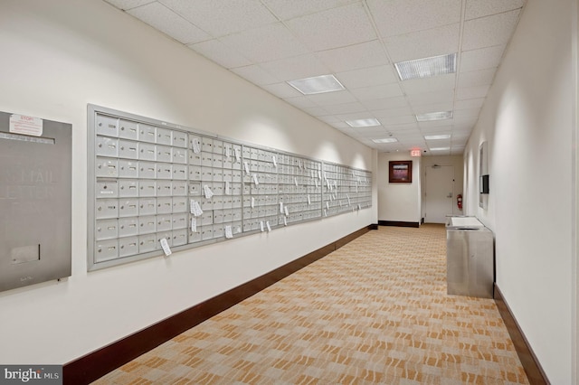 1030 E Lancaster Ave Unit 806, Bryn Mawr, PA 19010 - corridor with mail area and a paneled ceiling