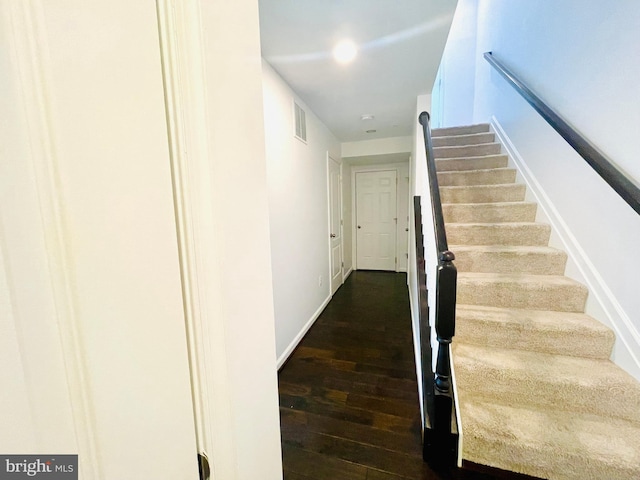 7120 Beaumont Pl, Hanover, MD 21076 - stairway with hardwood / wood-style floors and baseboards