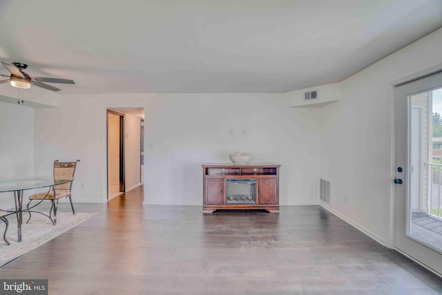 1106 Steamboat Sta, Southampton, PA 18966 - unfurnished living room with a ceiling fan and wood finished floors