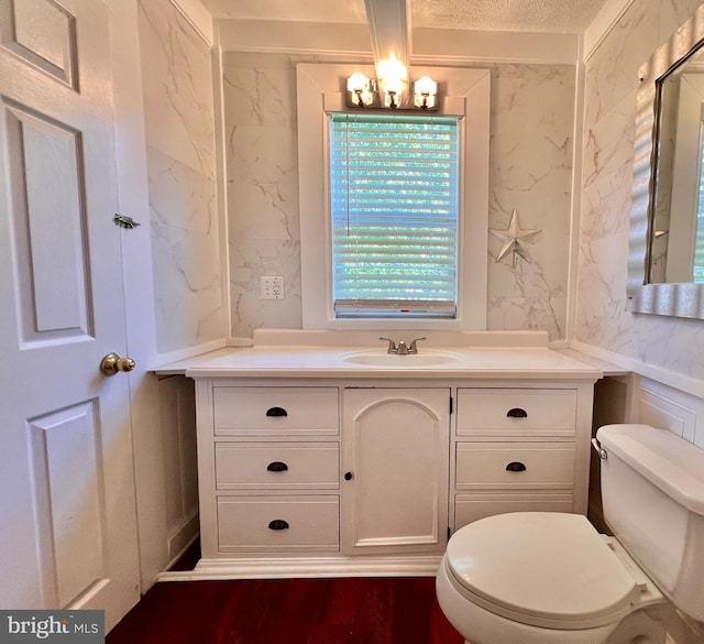 6535 Gravel Branch Rd, Hurlock, MD 21643 - half bathroom with vanity and a chandelier