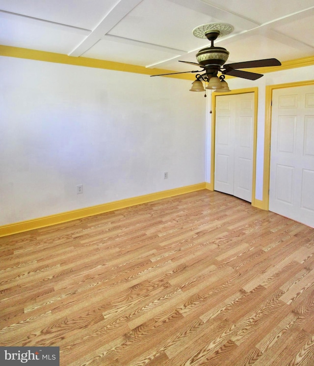 6535 Gravel Branch Rd, Hurlock, MD 21643 - unfurnished bedroom featuring light wood finished floors and ceiling fan
