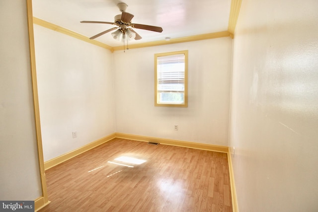 6535 Gravel Branch Rd, Hurlock, MD 21643 - unfurnished room with crown molding, wood finished floors, and ceiling fan