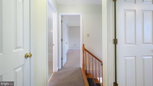 253 Roosevelt St, Bristol, PA 19007 - hall with carpet floors and an upstairs landing