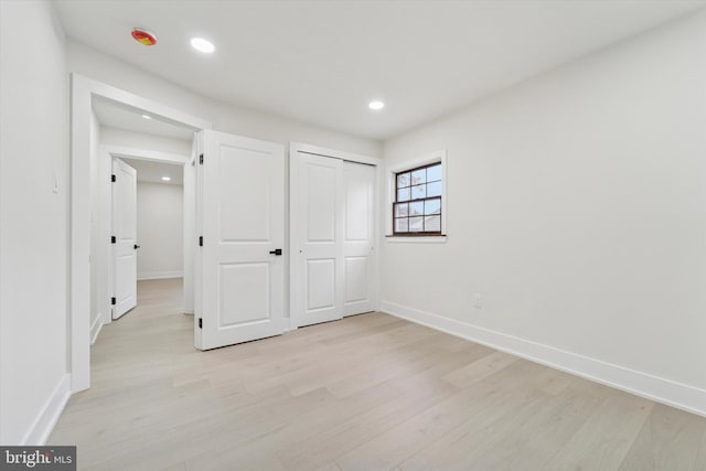 932 Cropwell Rd, Cherry Hill, NJ 08003 - unfurnished bedroom featuring light wood finished floors, recessed lighting, and a closet