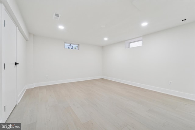 932 Cropwell Rd, Cherry Hill, NJ 08003 - below grade area with light wood-style floors and recessed lighting