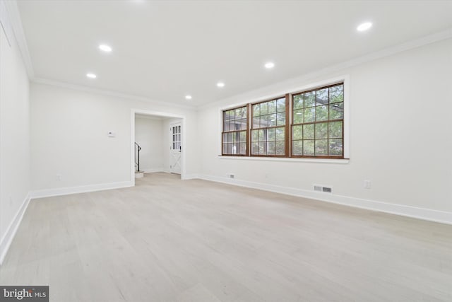 932 Cropwell Rd, Cherry Hill, NJ 08003 - unfurnished room featuring crown molding, light wood-style floors, and recessed lighting