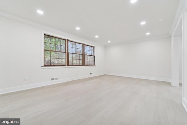 932 Cropwell Rd, Cherry Hill, NJ 08003 - empty room featuring ornamental molding, light wood-style flooring, and recessed lighting