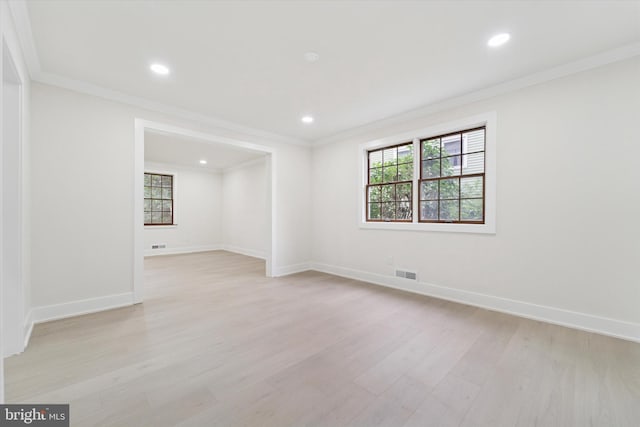 932 Cropwell Rd, Cherry Hill, NJ 08003 - spare room with crown molding, light wood-type flooring, healthy amount of natural light, and recessed lighting
