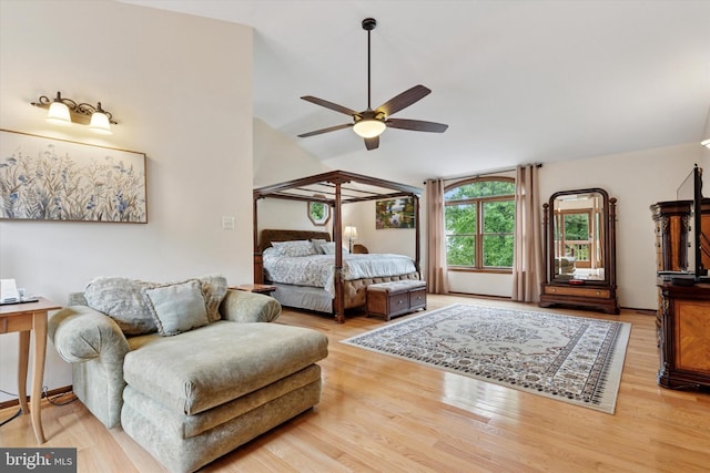 4133 Dana Ln, Lafayette Hill, PA 19444 - bedroom featuring lofted ceiling, wood finished floors, and ceiling fan