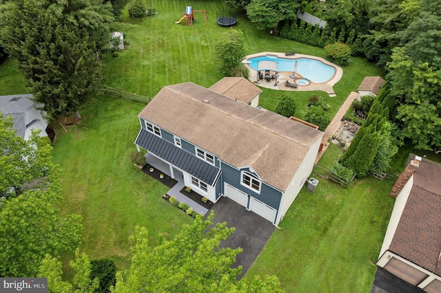 4133 Dana Ln, Lafayette Hill, PA 19444 - view from above of property with a pool