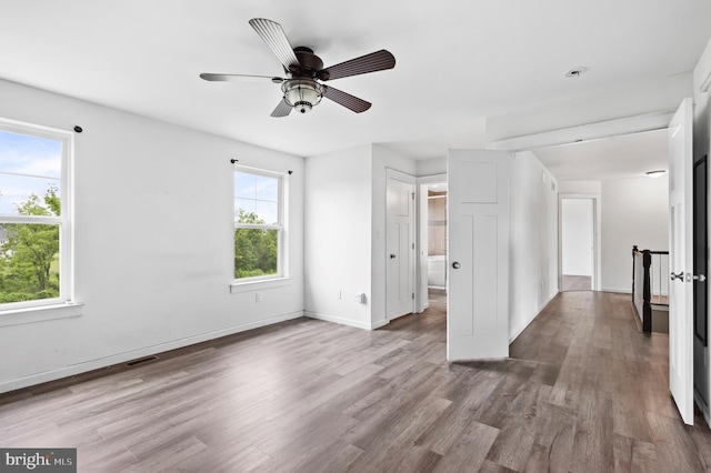 7 Compton Way, Barto, PA 19504 - unfurnished living room featuring wood finished floors and ceiling fan
