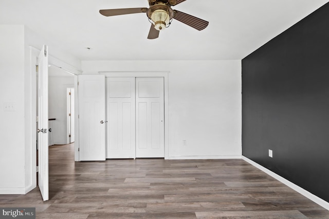7 Compton Way, Barto, PA 19504 - unfurnished bedroom featuring wood finished floors, a closet, and ceiling fan