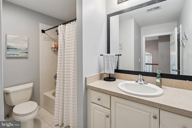 52 Ocean Breeze Ct, Manahawkin, NJ 08050 - full bathroom featuring vanity, tile patterned flooring, and shower / bath combination with curtain