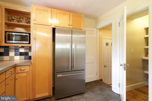 1203 Old Boalsburg Rd, State College, PA 16801 - kitchen featuring stainless steel appliances, light brown cabinets, and light countertops