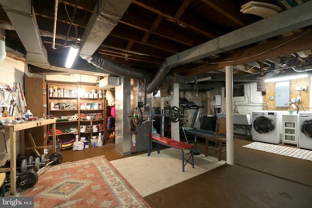 1203 Old Boalsburg Rd, State College, PA 16801 - unfinished basement with separate washer and dryer, heating unit, and electric panel