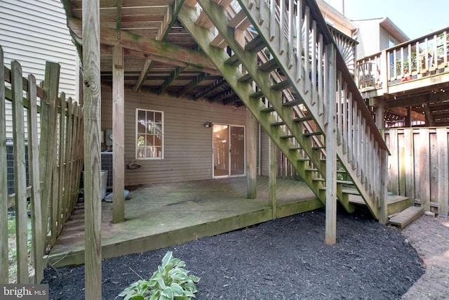 1951 Flowering Tree Ter, Silver Spring, MD 20902 - view of patio / terrace featuring a wooden deck and stairway
