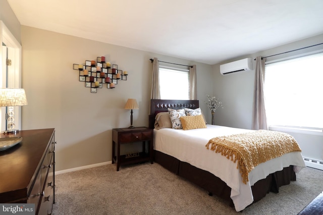 1239 Circleville Rd, State College, PA 16803 - carpeted bedroom with a wall mounted AC and a baseboard radiator
