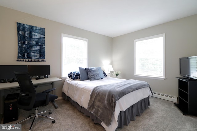 1239 Circleville Rd, State College, PA 16803 - bedroom featuring baseboard heating, carpet floors, and an office area