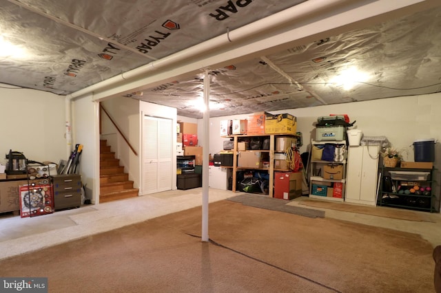 1239 Circleville Rd, State College, PA 16803 - finished basement featuring carpet floors and stairway