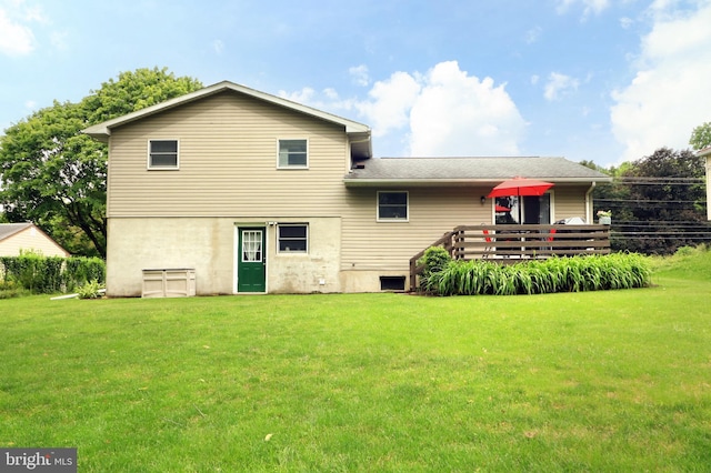 1239 Circleville Rd, State College, PA 16803 - back of house with a lawn, a deck, and a shingled roof