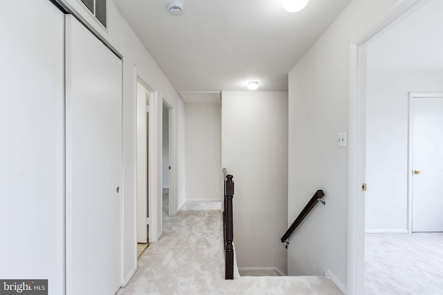 18432 Gardenia Way, Gaithersburg, MD 20879 - hallway featuring an upstairs landing and light colored carpet