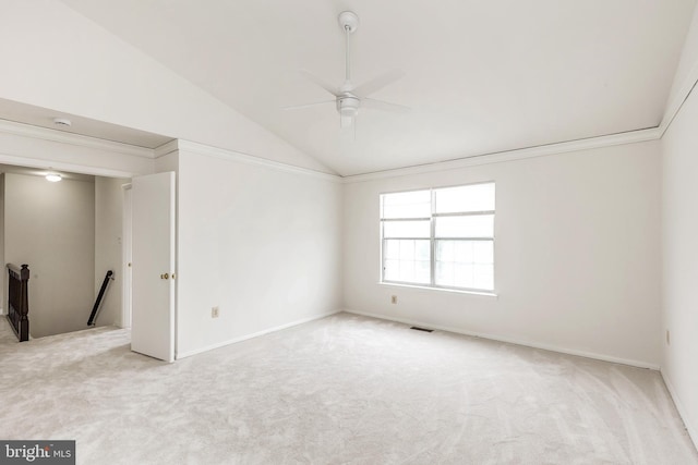 18432 Gardenia Way, Gaithersburg, MD 20879 - empty room featuring ceiling fan, carpet floors, lofted ceiling, and crown molding