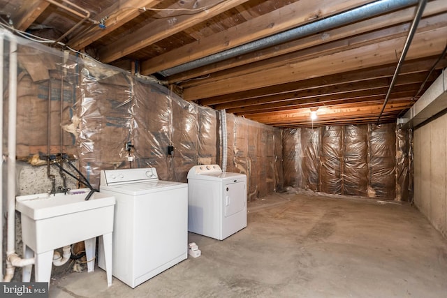 18432 Gardenia Way, Gaithersburg, MD 20879 - unfinished basement with washing machine and dryer