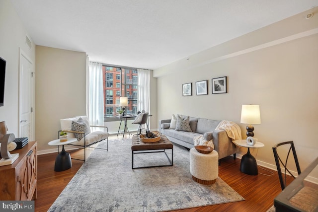 475 K St NW Unit 522, Washington, DC 20001 - living room with wood finished floors and baseboards