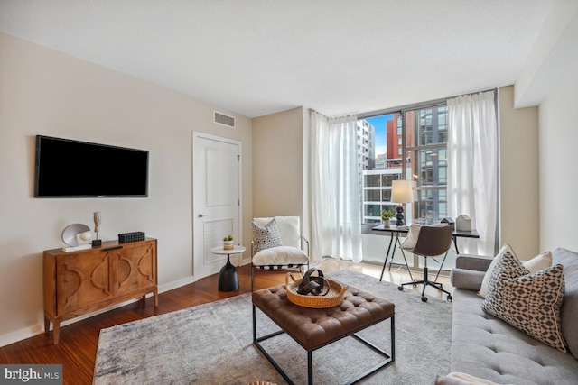 475 K St NW Unit 522, Washington, DC 20001 - living area with wood finished floors