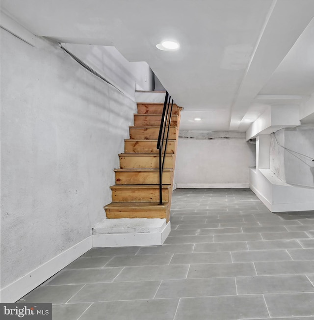 3914 Brandywine St, Philadelphia, PA 19104 - finished below grade area featuring stairs and recessed lighting