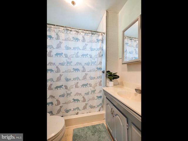 1065 Broadway Blvd, Reading, PA 19607 - full bathroom featuring vanity and shower / bath combo with shower curtain